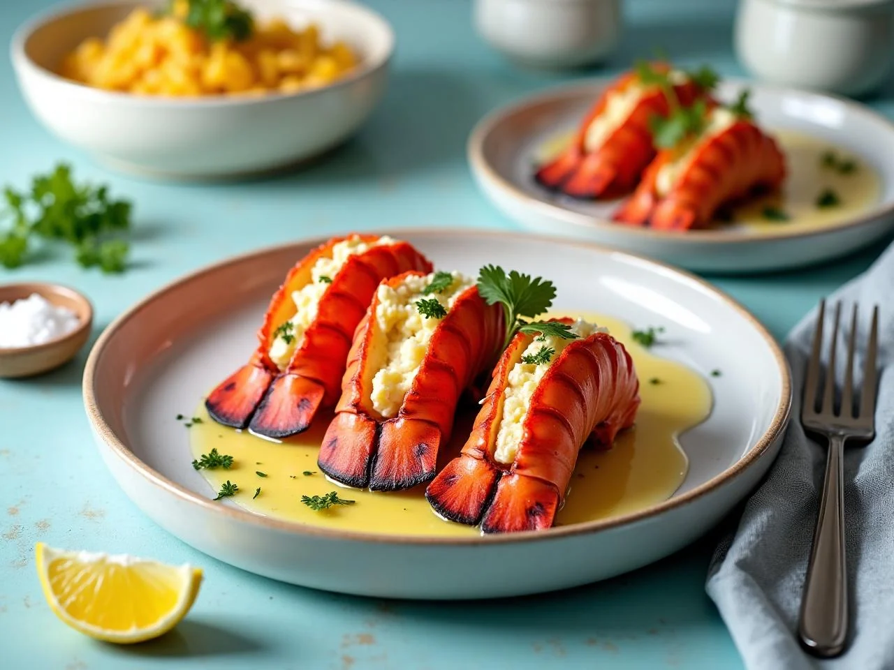 Grilled Lobster Tails with Garlic Butter