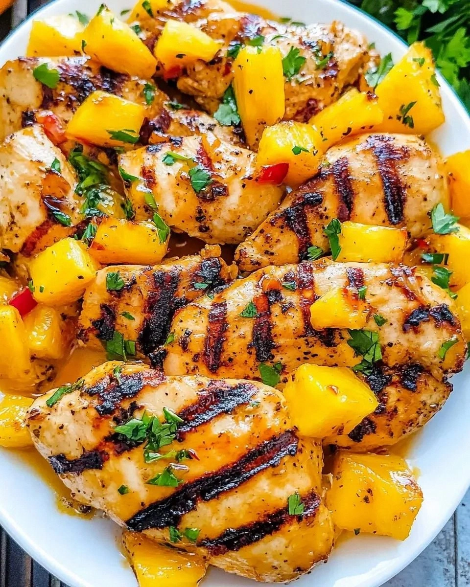 Grilled Mango Pineapple Chicken is a must-try recipe!