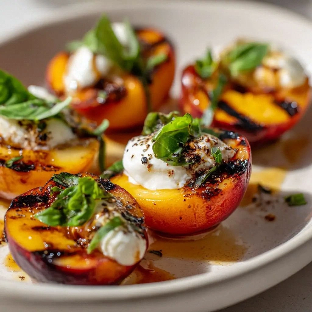 Grilled Nectarines with Burrat