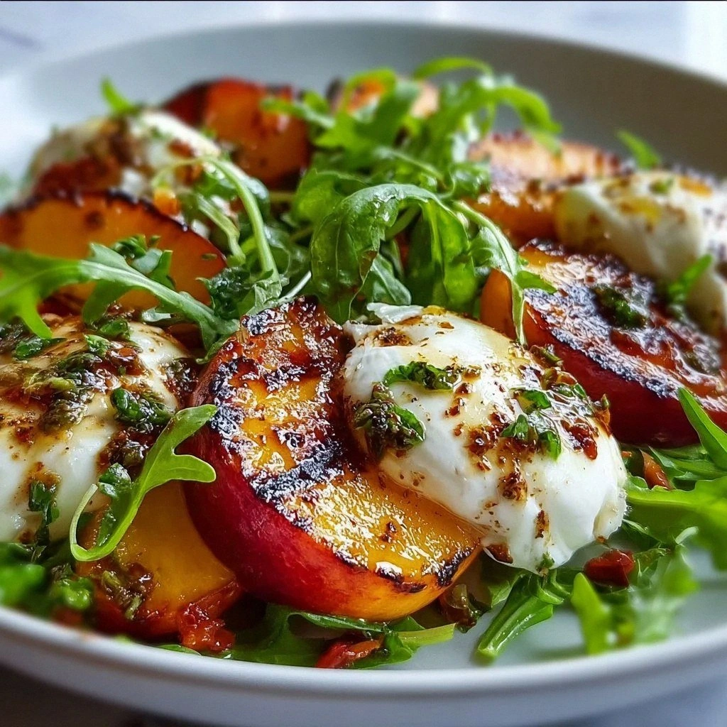 Grilled Peach Burrata Honey Sa
