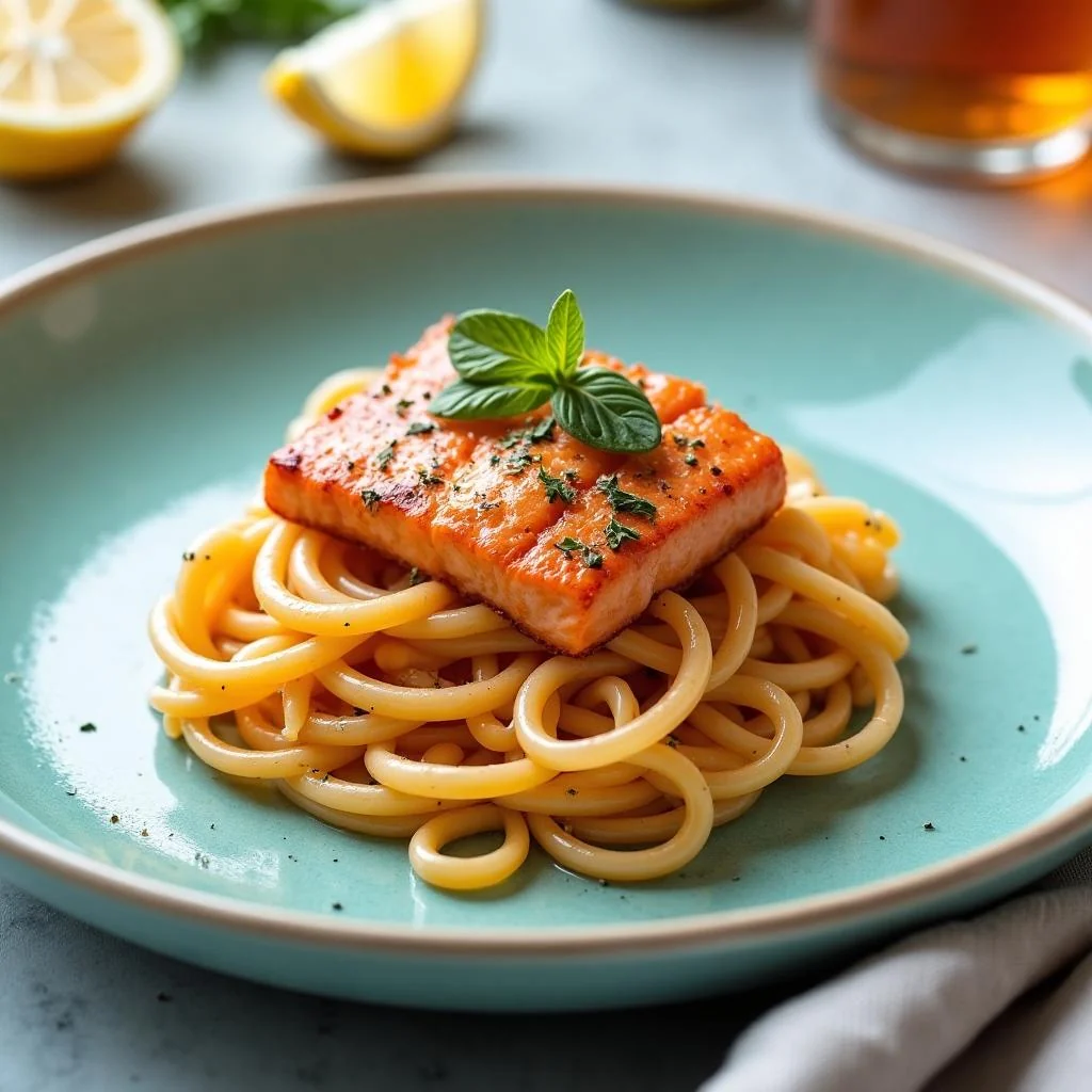 Grilled Salmon Pasta
