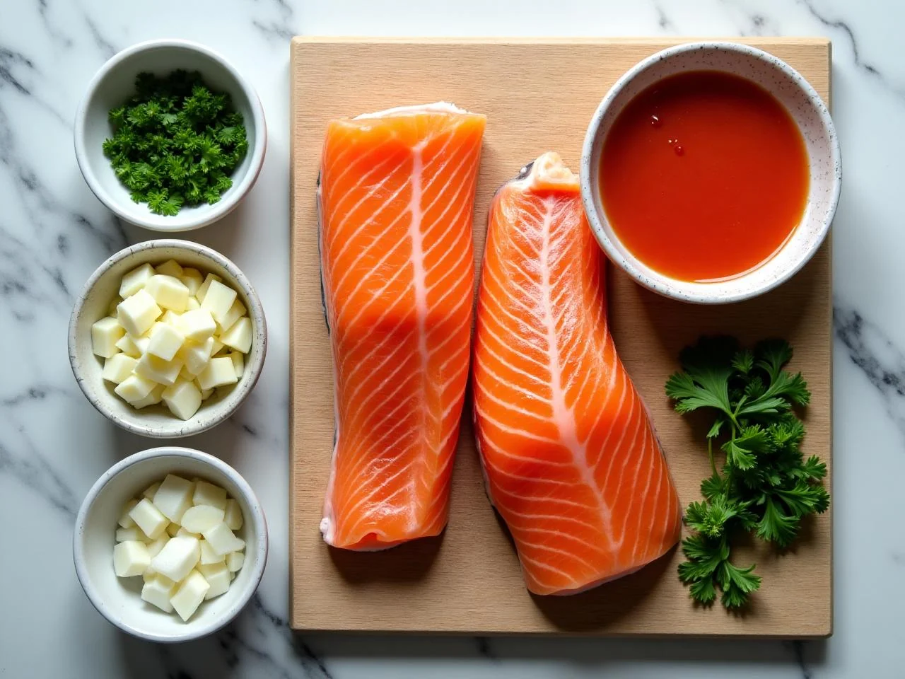 Ingredients for Grilled Salmon Steaks