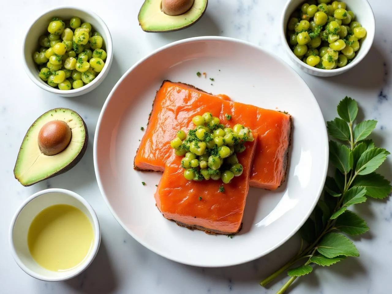Ingredients for Grilled Salmon With Avocado Salsa