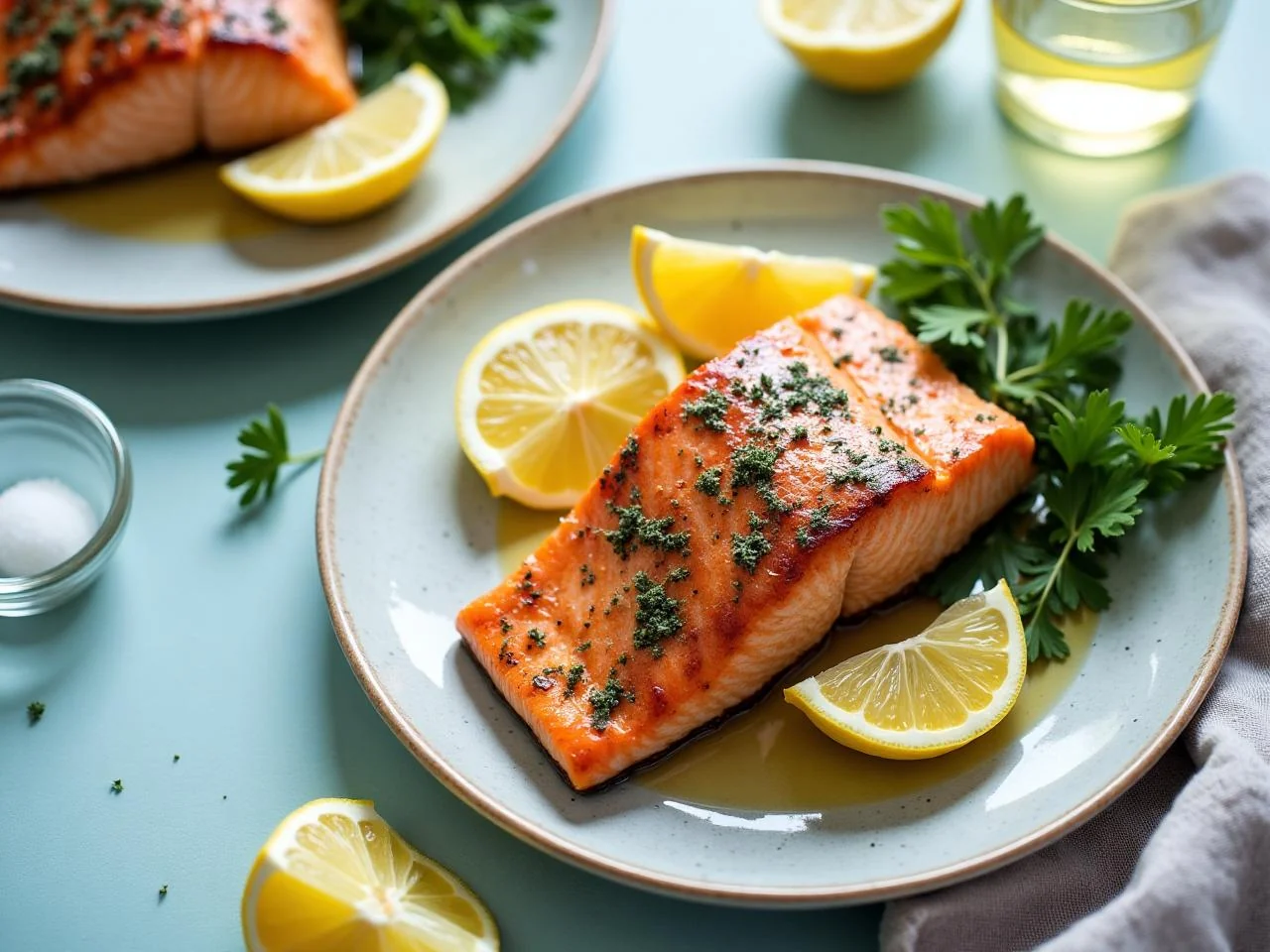 Grilled Salmon with Lemon