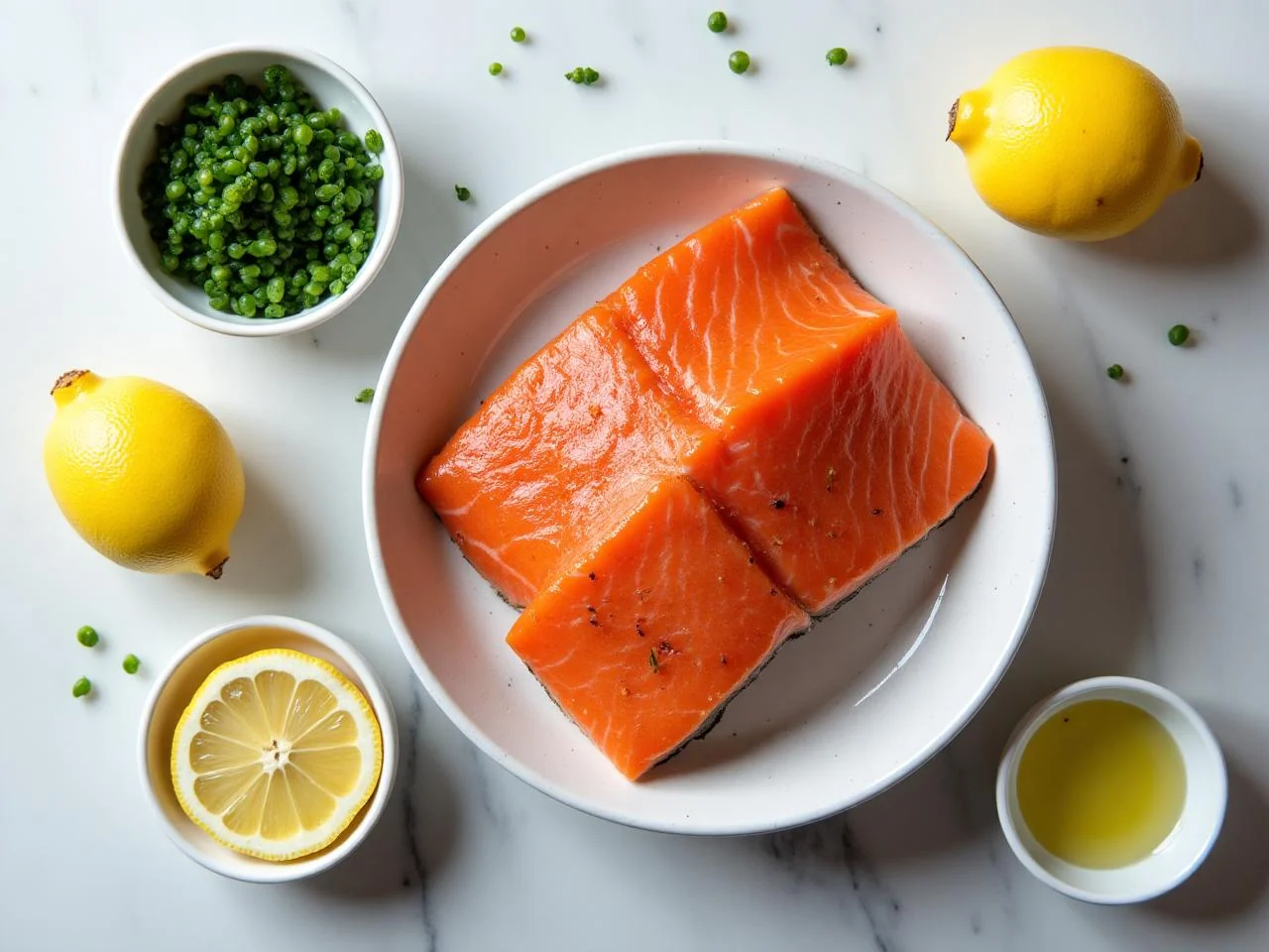 Ingredients for Grilled Salmon with Lemon