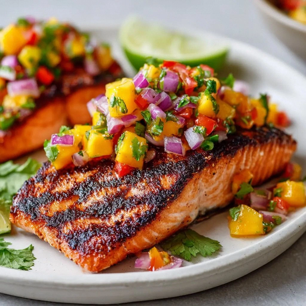 Grilled Salmon with Mango Sals