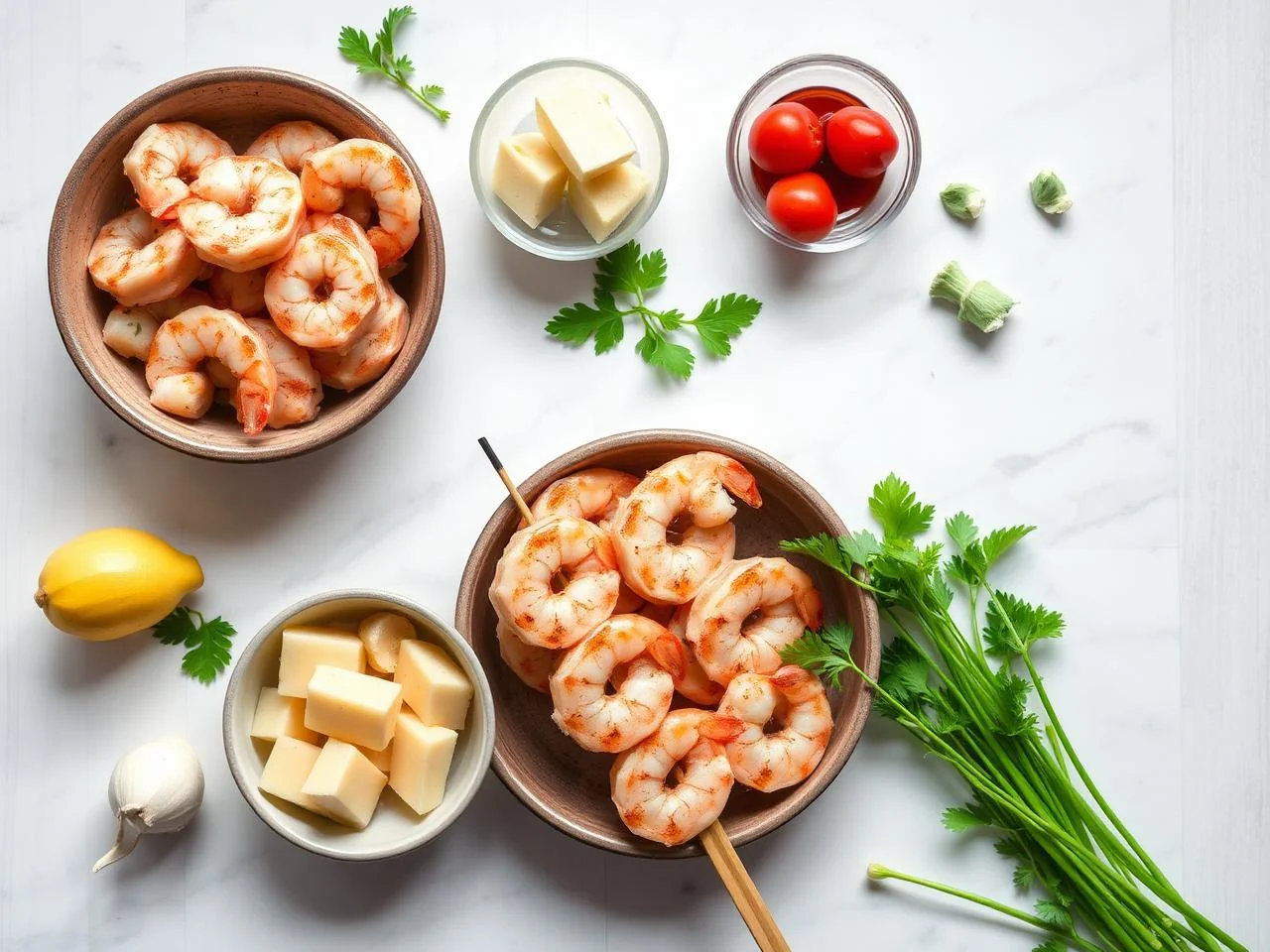 Ingredients for Grilled Shrimp Skewers