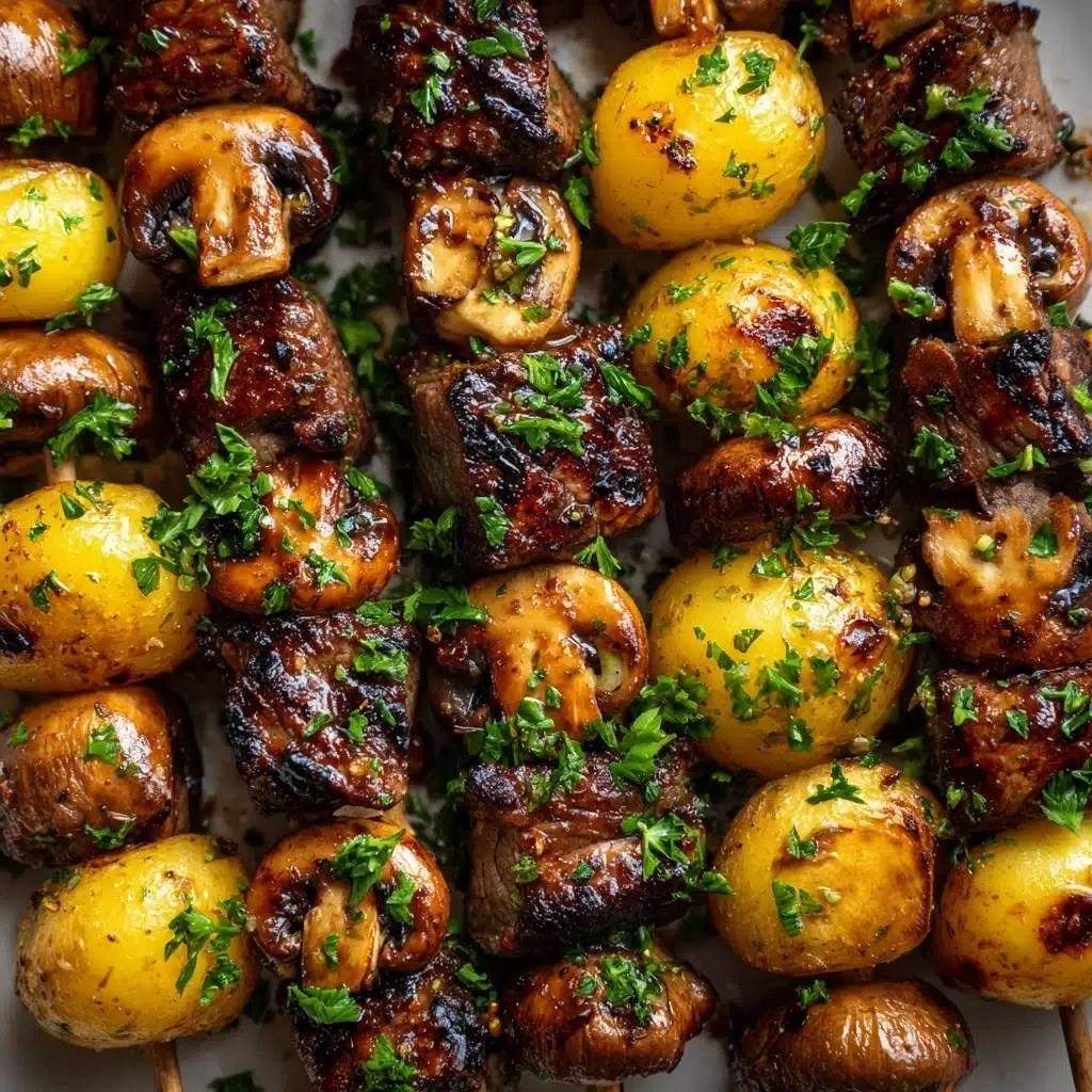 Grilled Steak, Potato, and Mus