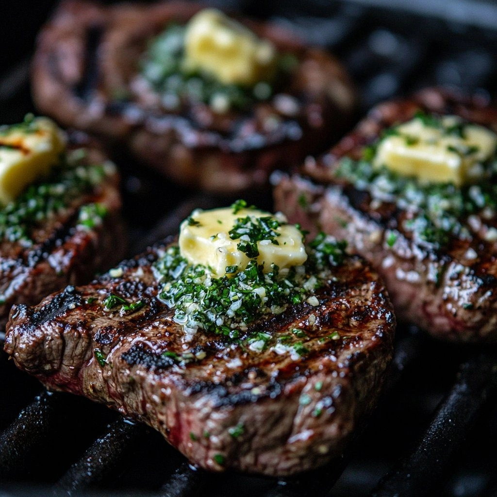 Grilled Steak with Garlic Butt