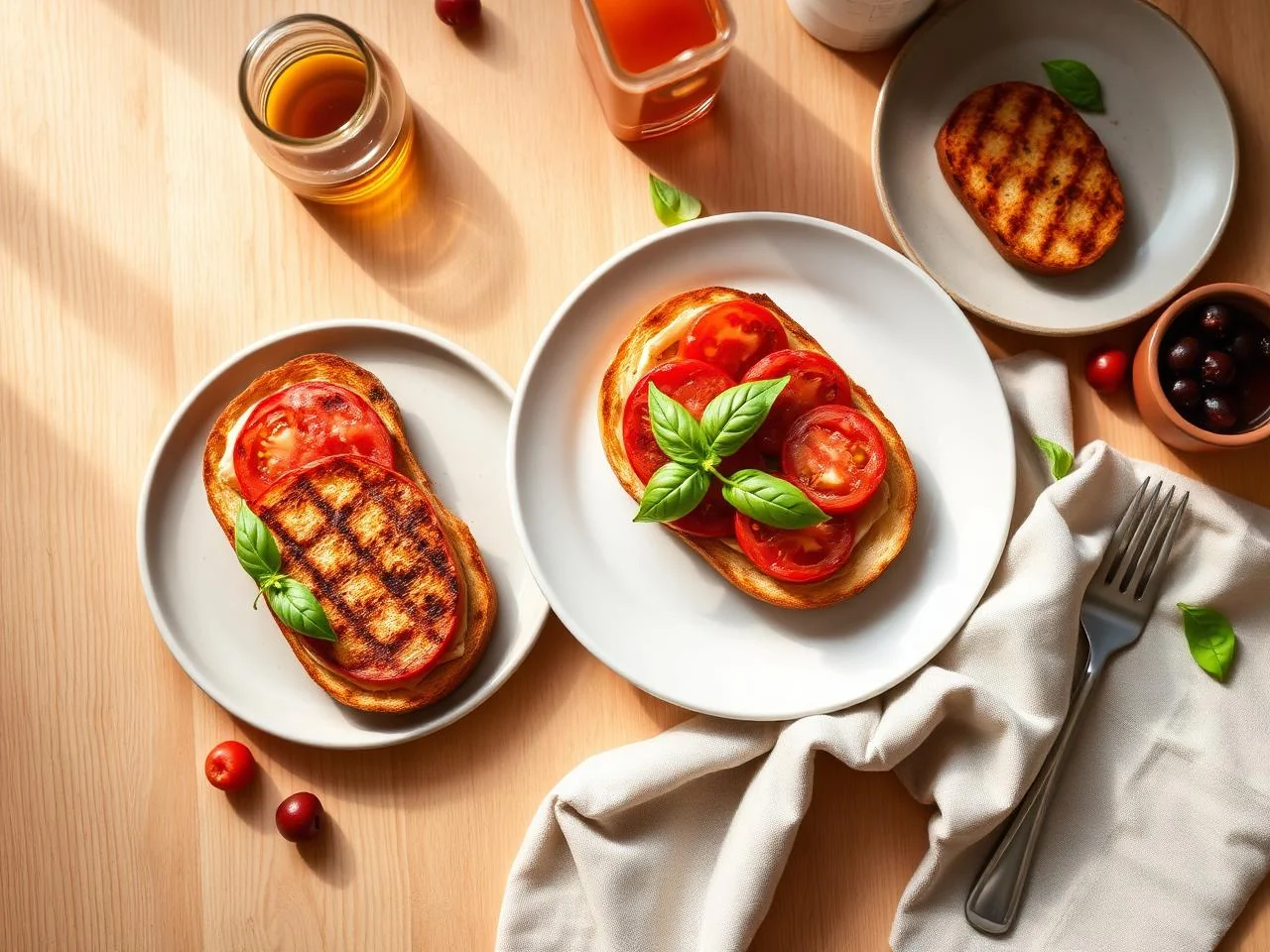 Grilled Tomato And Basil Toast