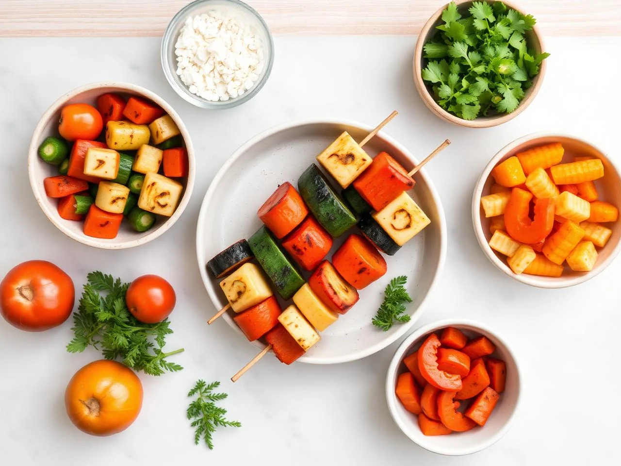 Ingredients for Grilled Vegetable Skewers