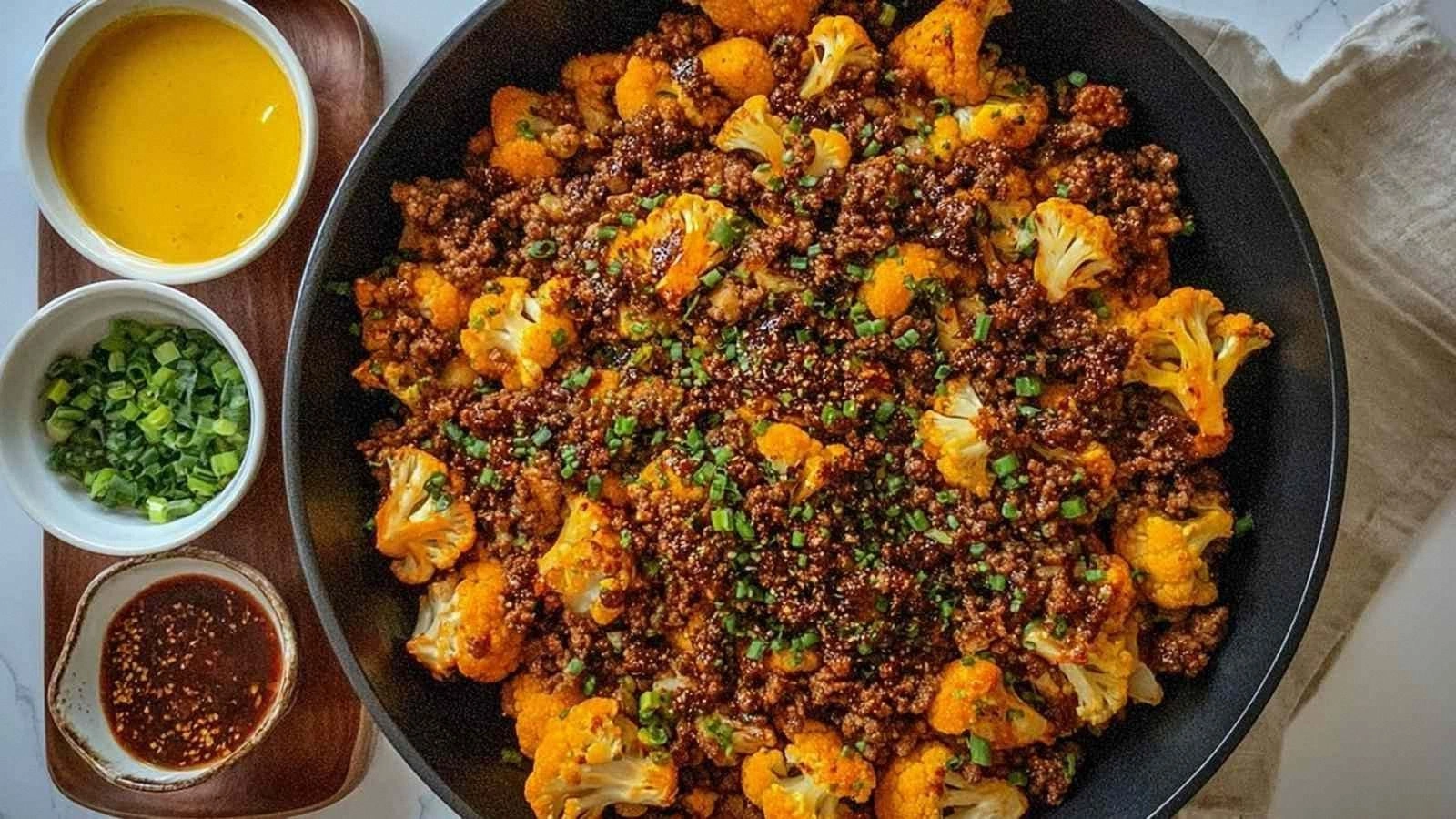 Ground Beef Cauliflower Skille