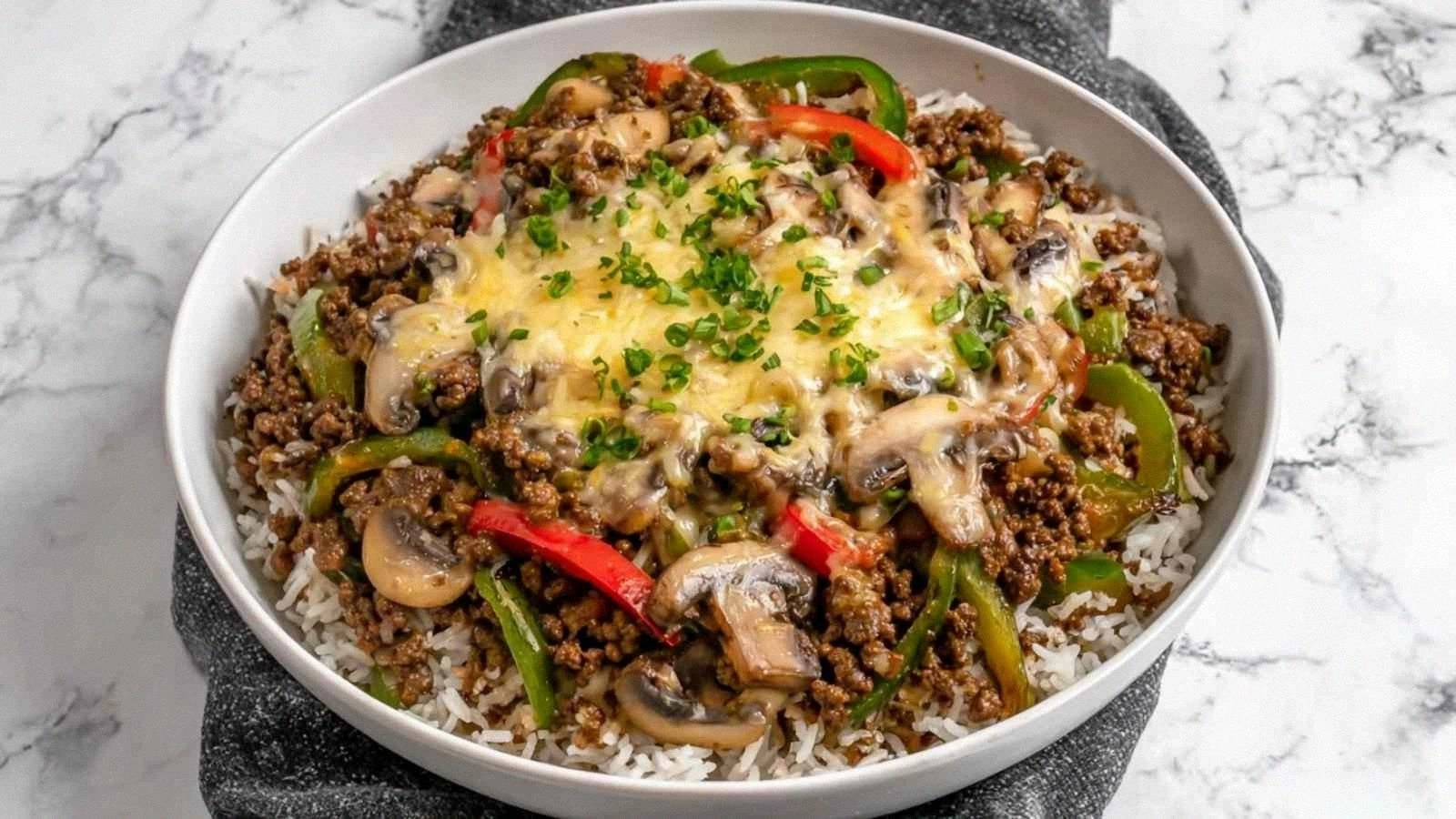 Ground Beef Philly Cheesesteak