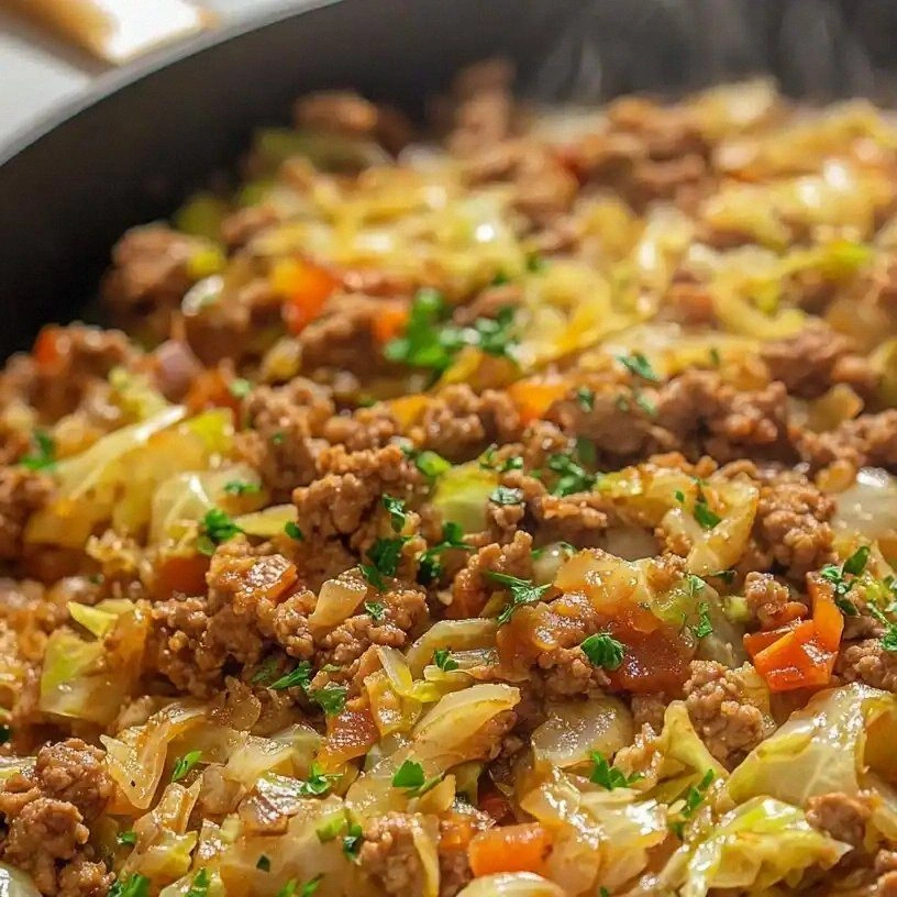Ground Turkey Cabbage Skillet: