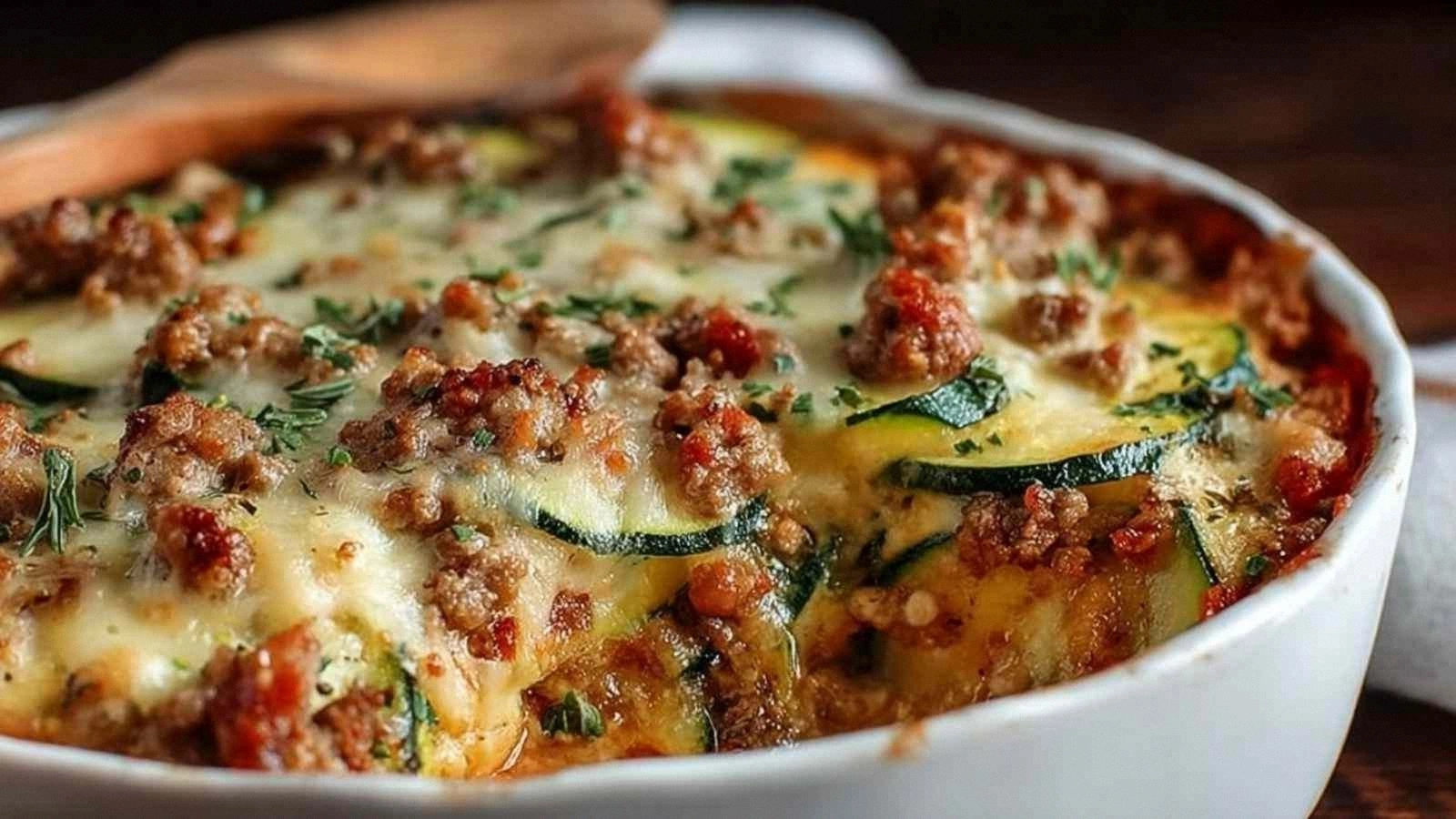 Ground Turkey Zucchini Cassero