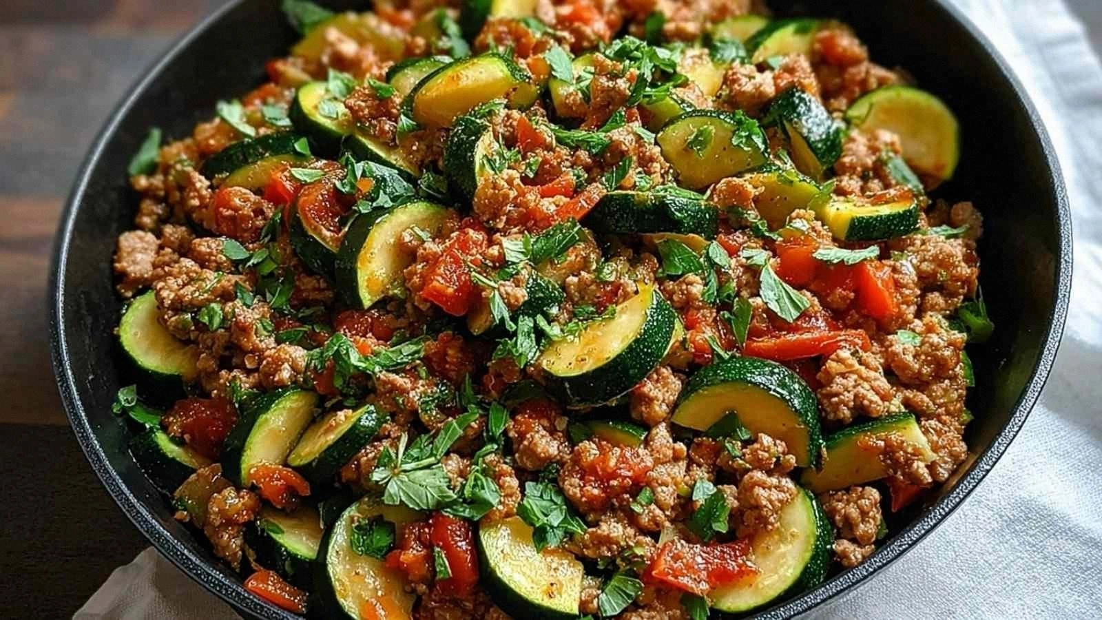Ground Turkey Zucchini Skillet