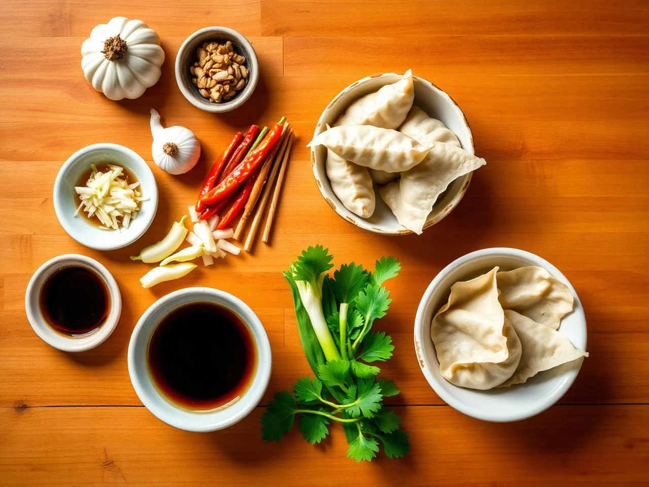 Ingredients for Gyoza Japanese Pan Fried Dumplings