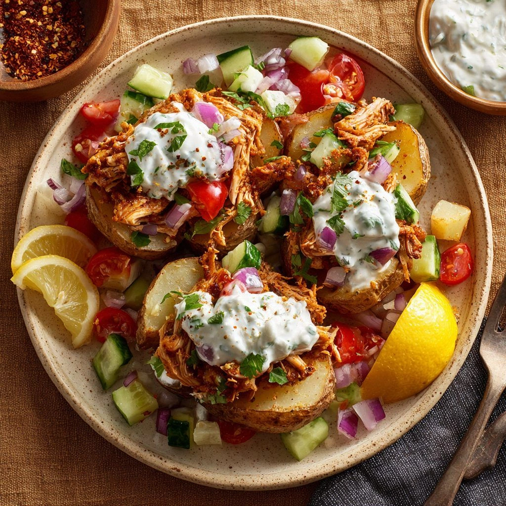 Gyro-Style Loaded Potatoes : A