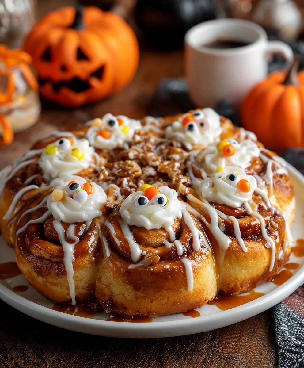 Halloween Cinnamon Rolls that Delight and Spook!