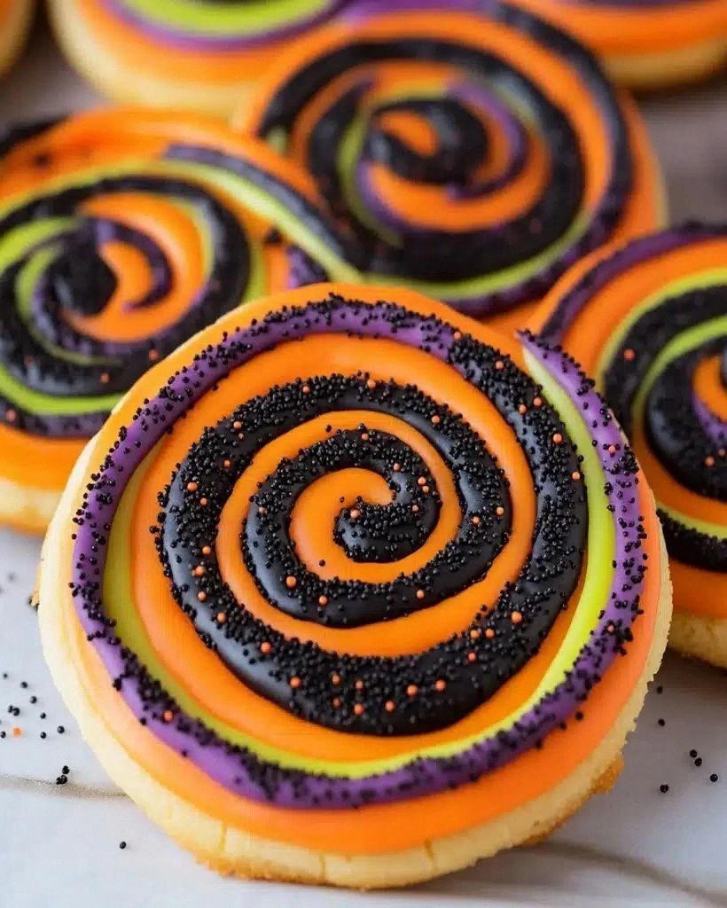 Halloween Swirl Sugar Cookies – Colorful & Festive Treat
