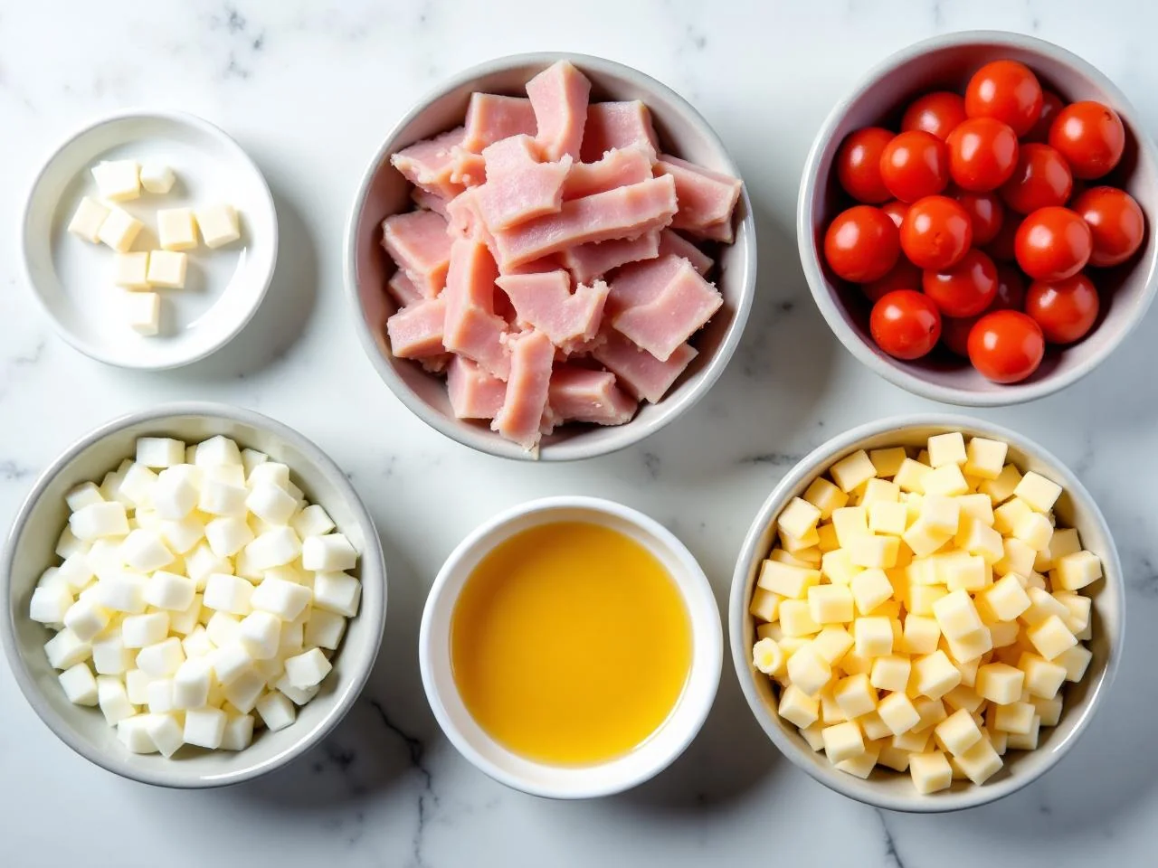 Ingredients for Ham and Cheese Strata