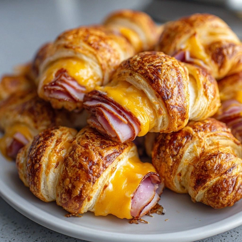 Ham Cheddar Crescent Roll-Ups