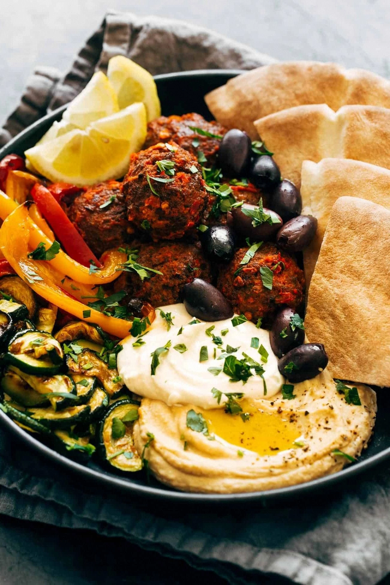 Harissa Meatballs with Whipped