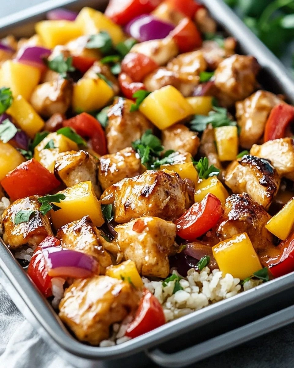 Hawaiian Chicken Sheet Pan Dinner Recipe is easy and delicious.