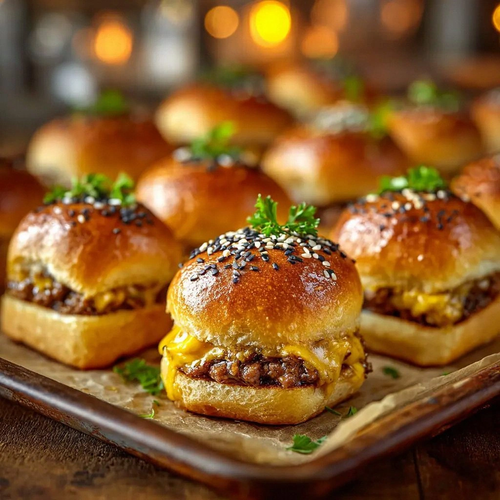 Hawaiian Roll Cheeseburger Sli