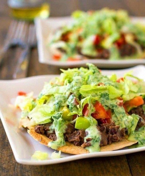 Healthy Black Bean Tostadas wi