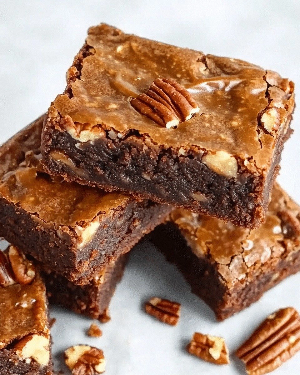 Healthy Caramel Pecan Brownies