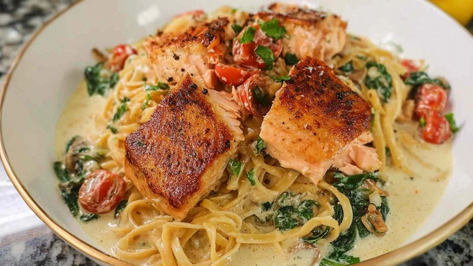 Healthy Creamy Tuscan Salmon P