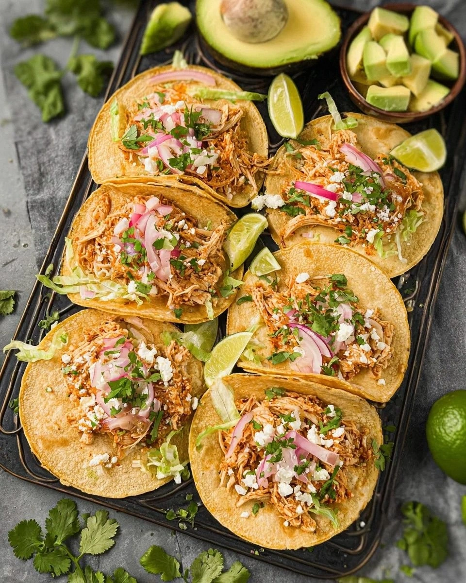Healthy Crockpot Chicken Tacos