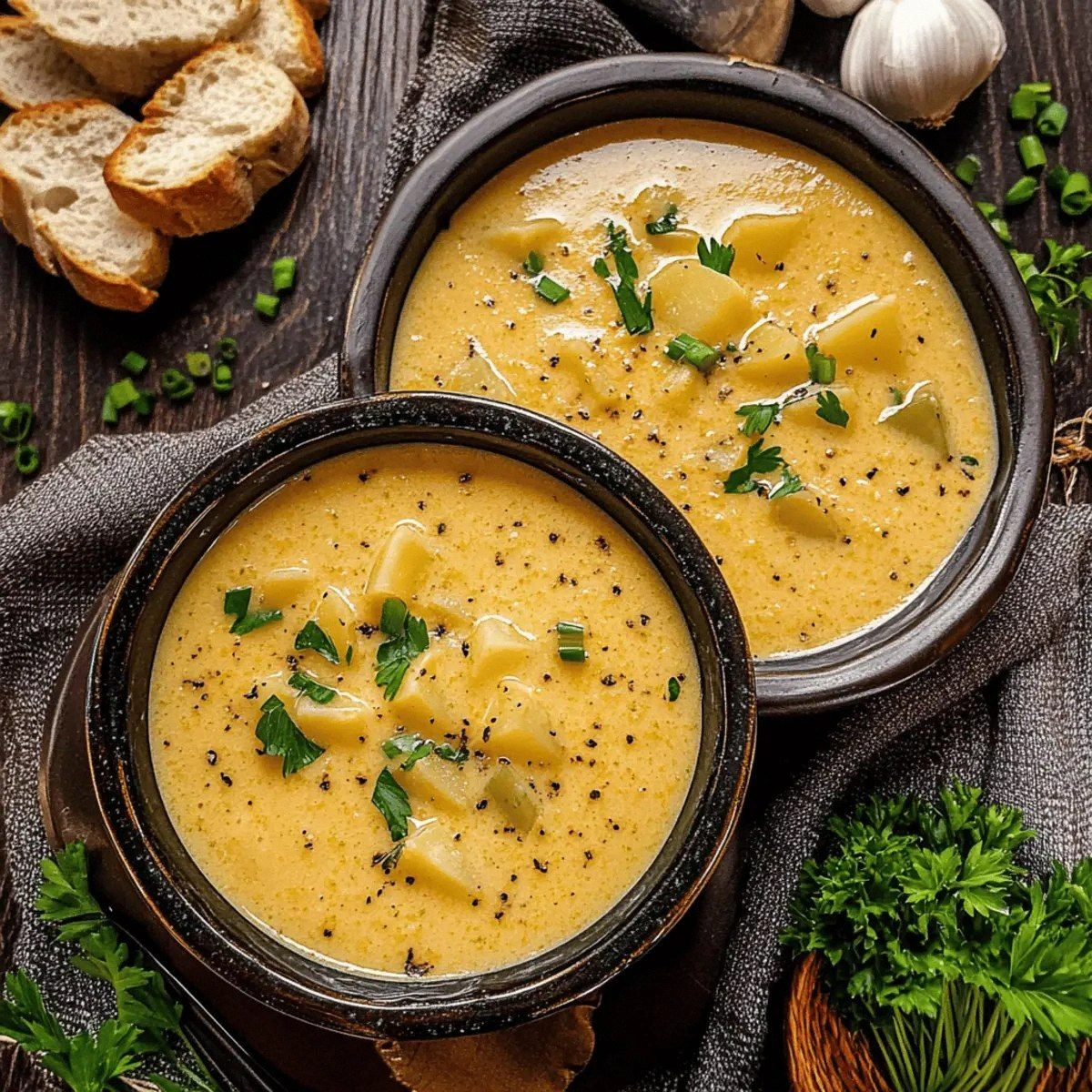 Hearty Cheddar Garlic Herb Potato Soup: Creamy Comfort Awaits