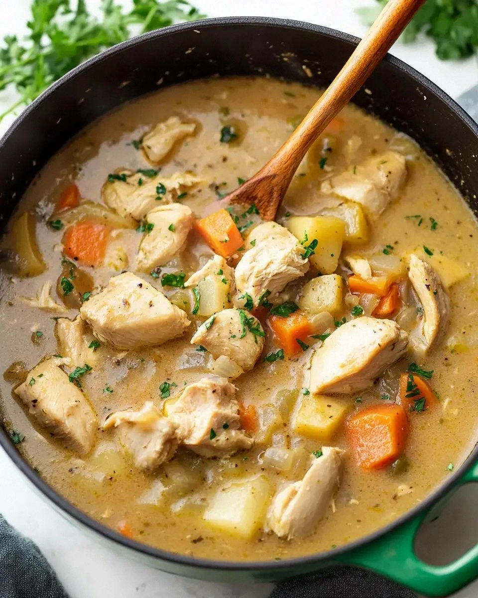Hearty Chicken Stew warms your soul with comfort.