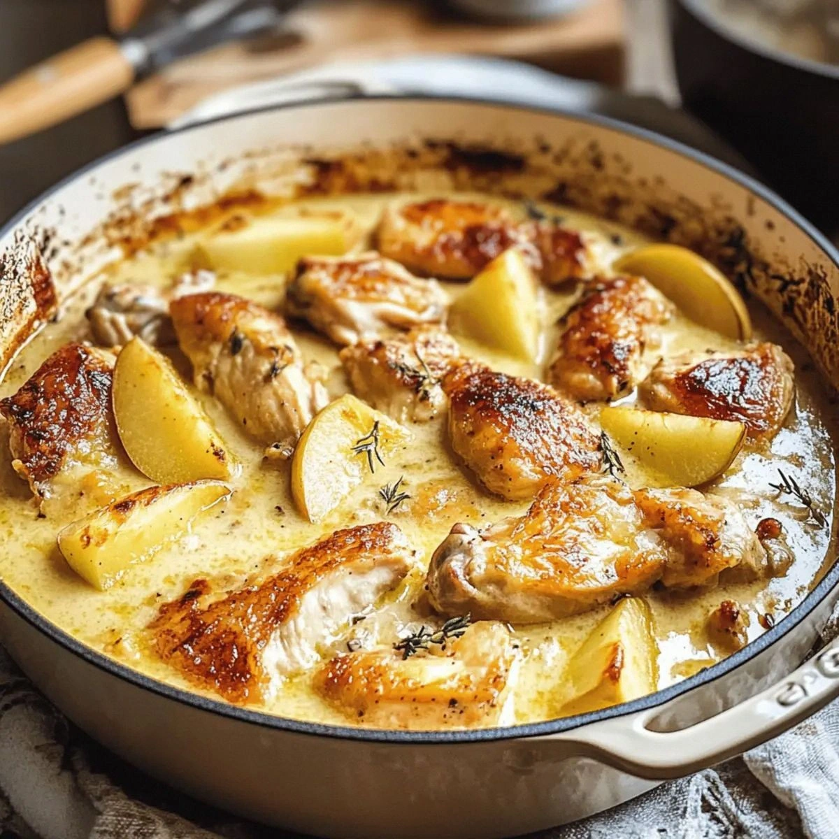 Hearty French Chicken Casserole a la Normande for Cozy Nights