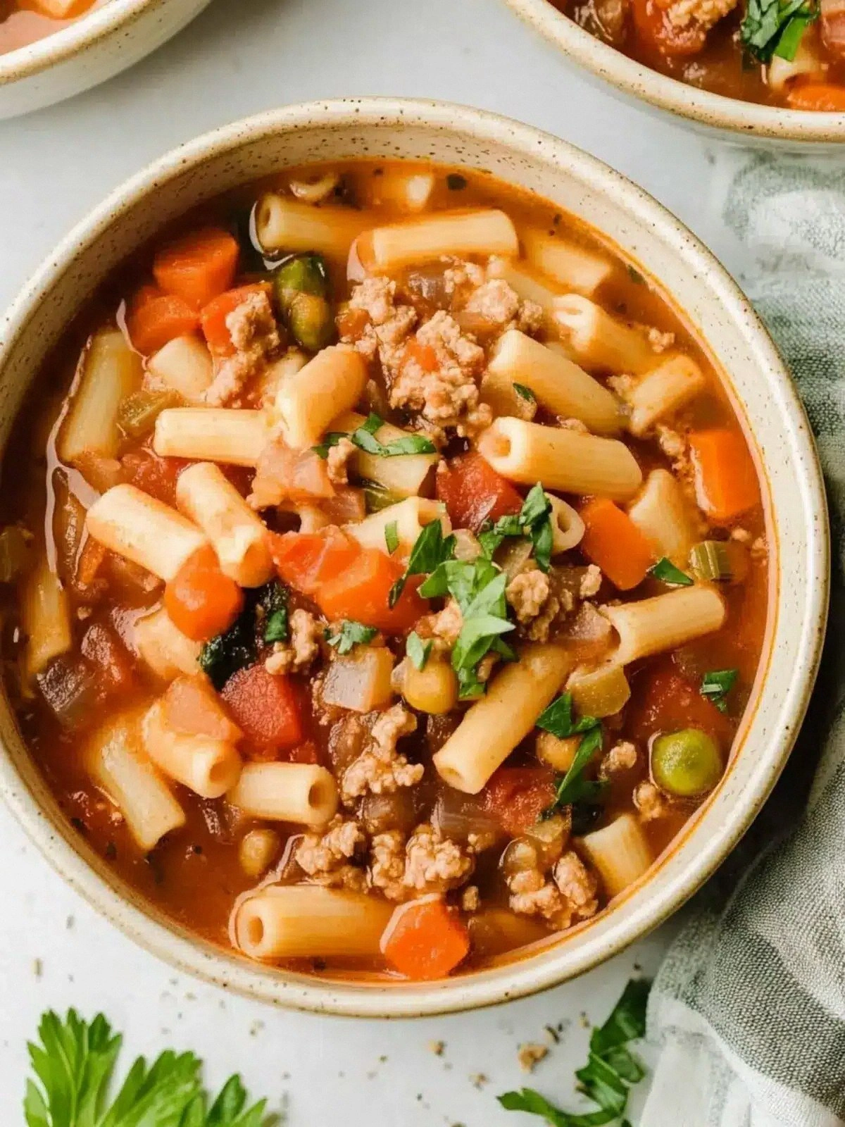 Hearty Pasta Fagioli Soup to W