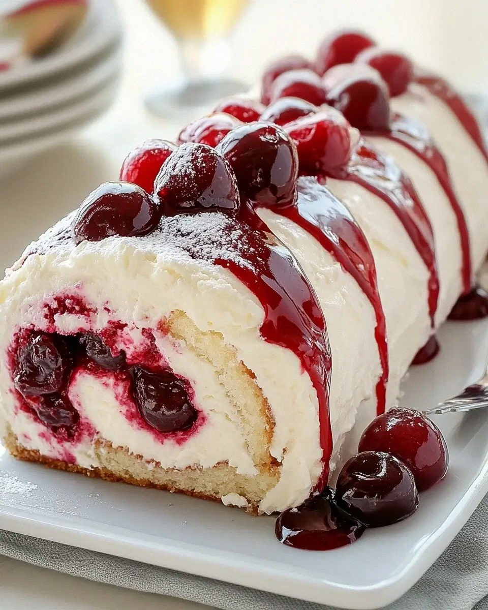 Heavenly Cherry Cheesecake Cake Roll: A Decadent Delight!