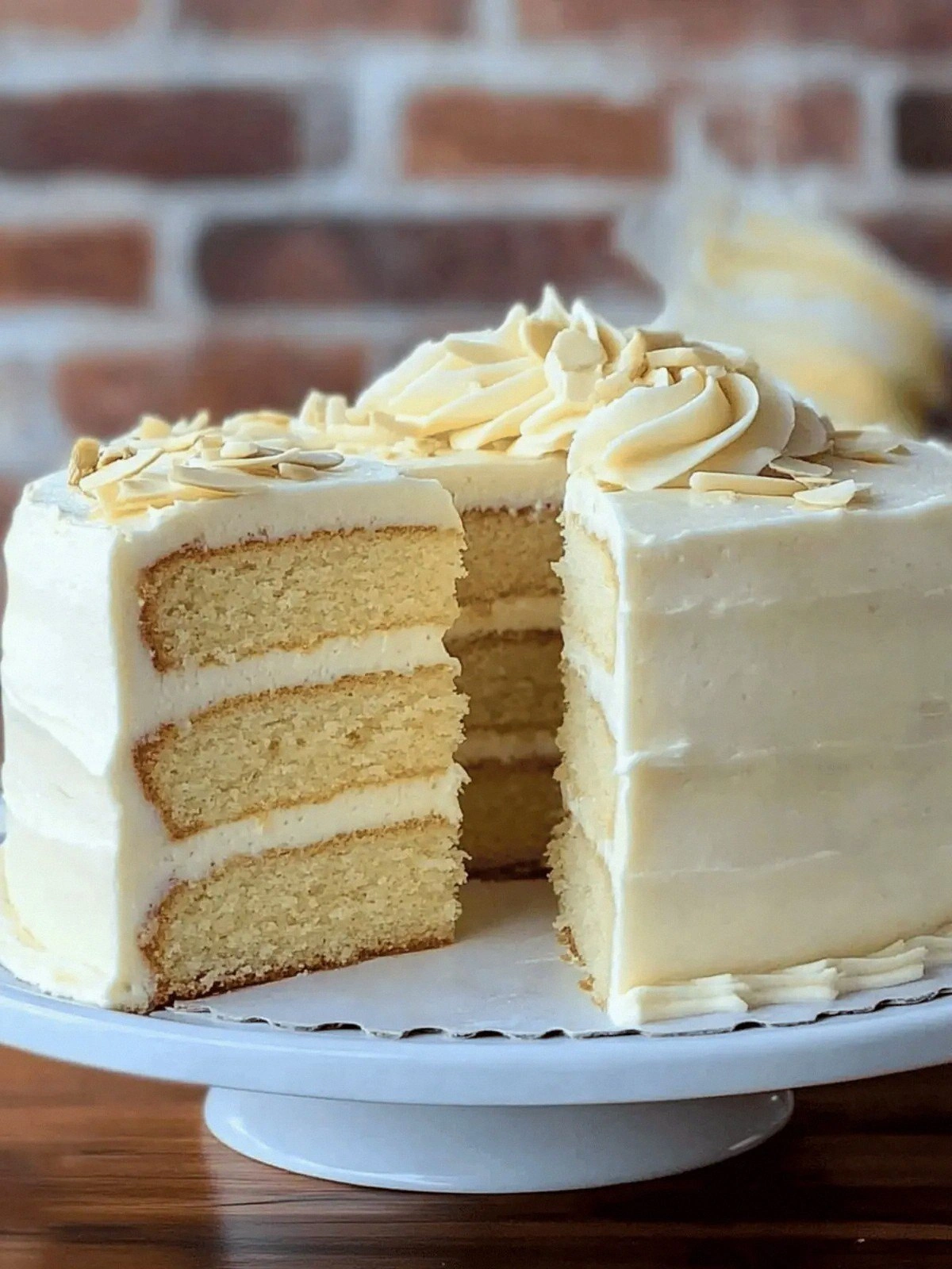 Heavenly Vanilla Almond Cake: 