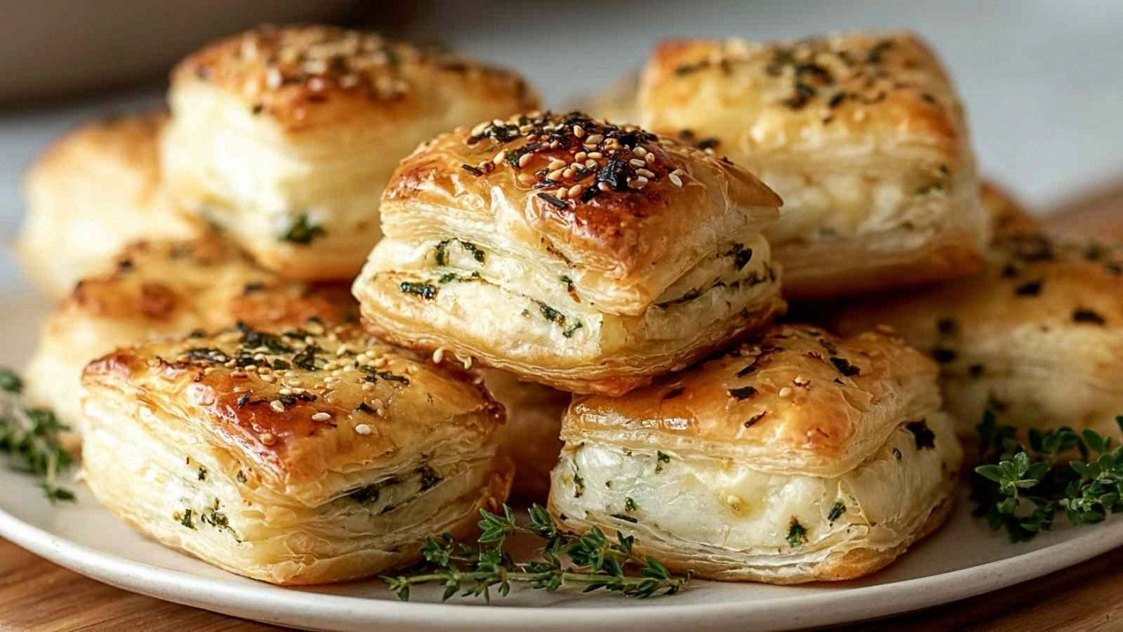 Herb Cheese Puff Pastry Bites