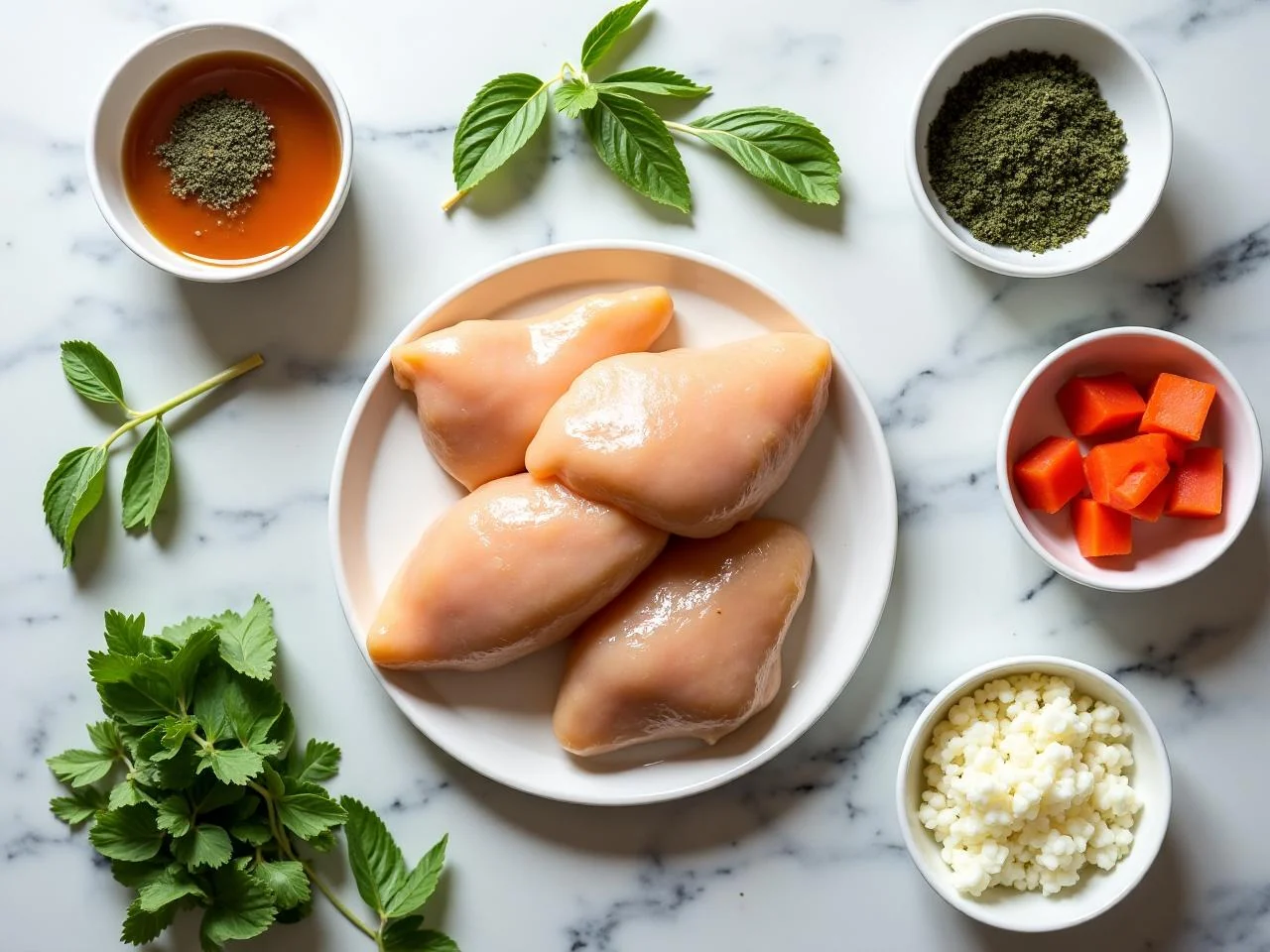 Ingredients for Herb Roasted Chicken Thighs