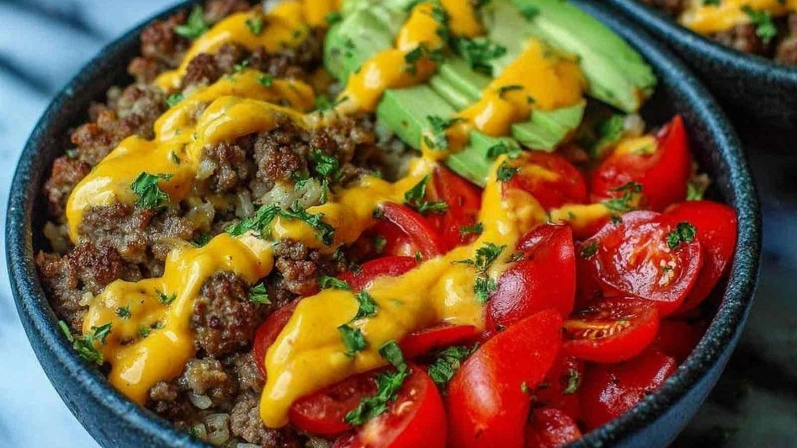 High-Protein Cheeseburger Bowl
