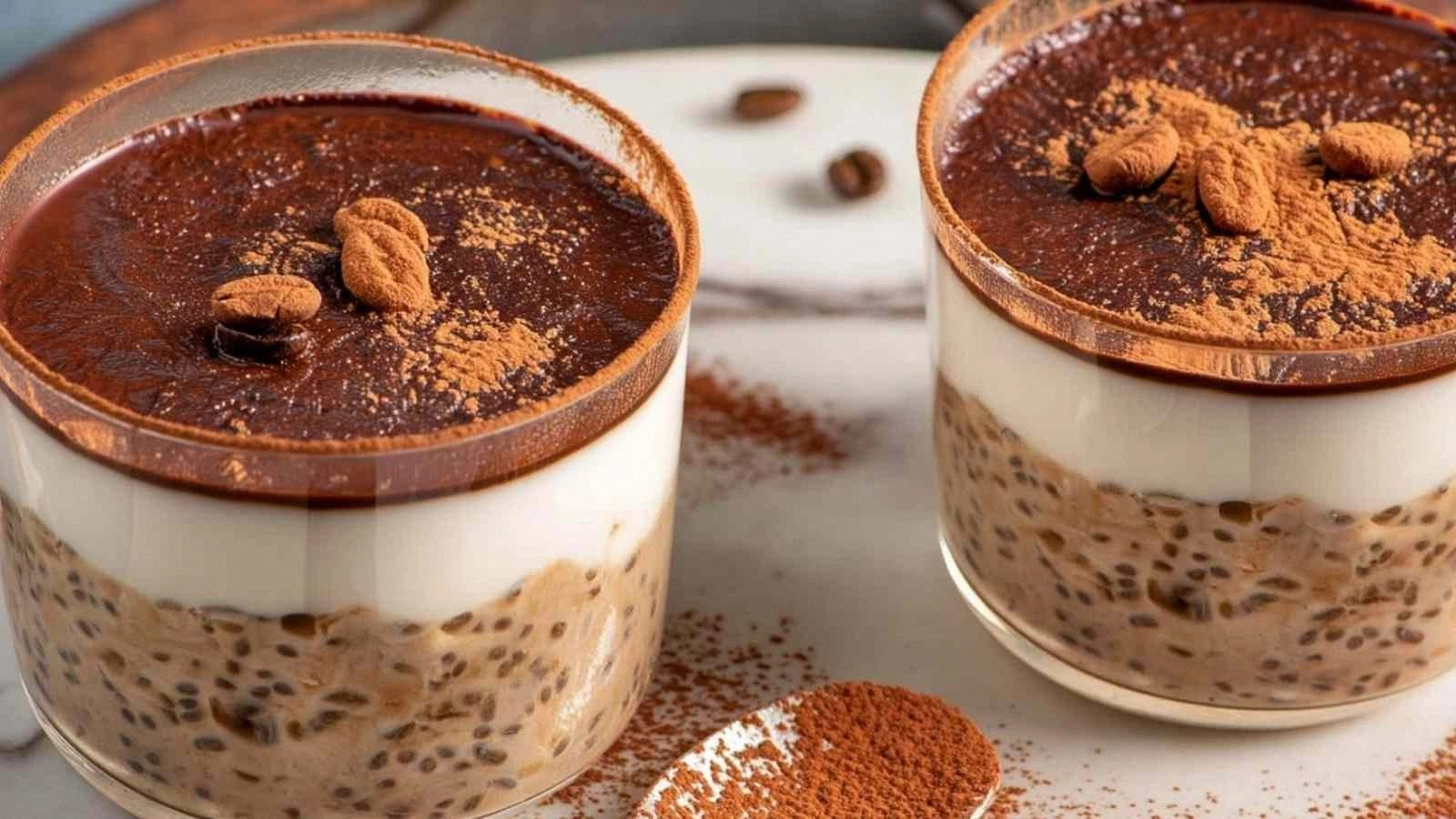High Protein Tiramisu Chia Pud