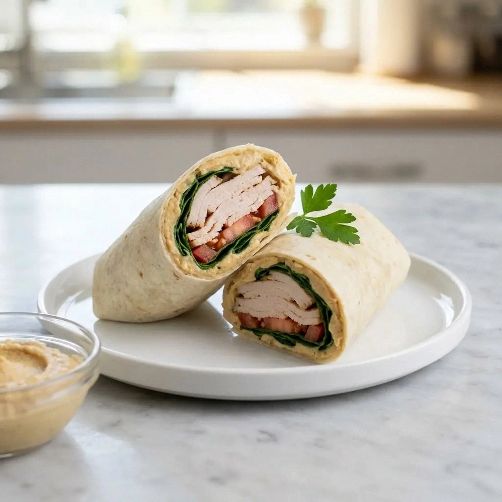 High Protein Turkey Hummus Wra