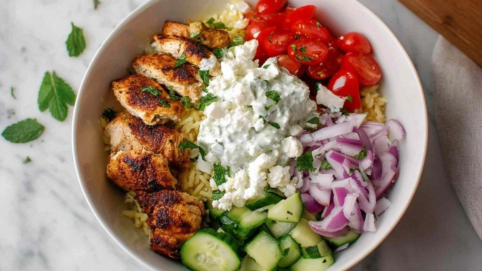 Homemade Chicken Gyro Bowl