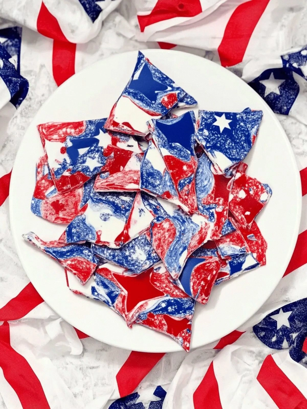 Homemade Patriotic Candy Bark 