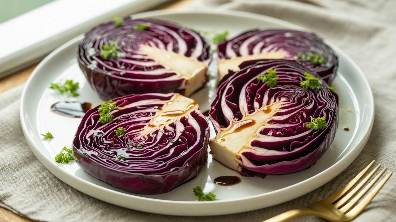 Honey Balsamic Cabbage Steaks