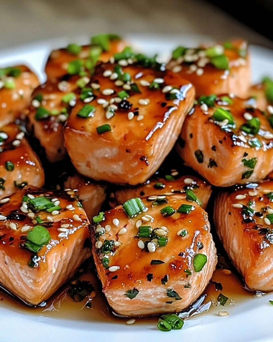 Honey Butter Garlic Glazed Salmon Bites for Quick Flavor!