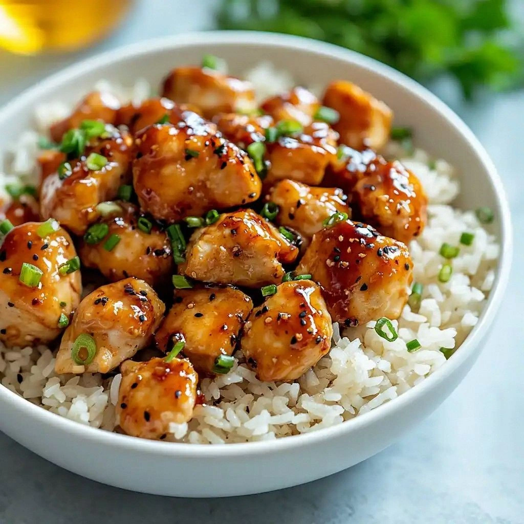 Honey Garlic Chicken Rice Bowl