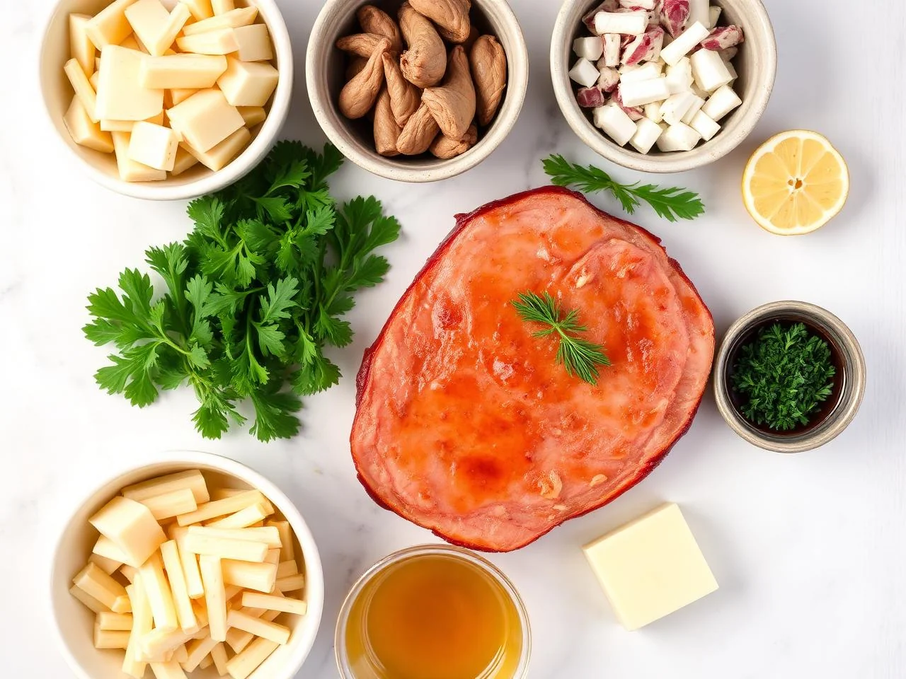 Ingredients for Honey Glazed Ham Steak
